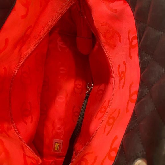 Authentic Black Chanel Cambon Tote with White Logo - Picture 14 of 15